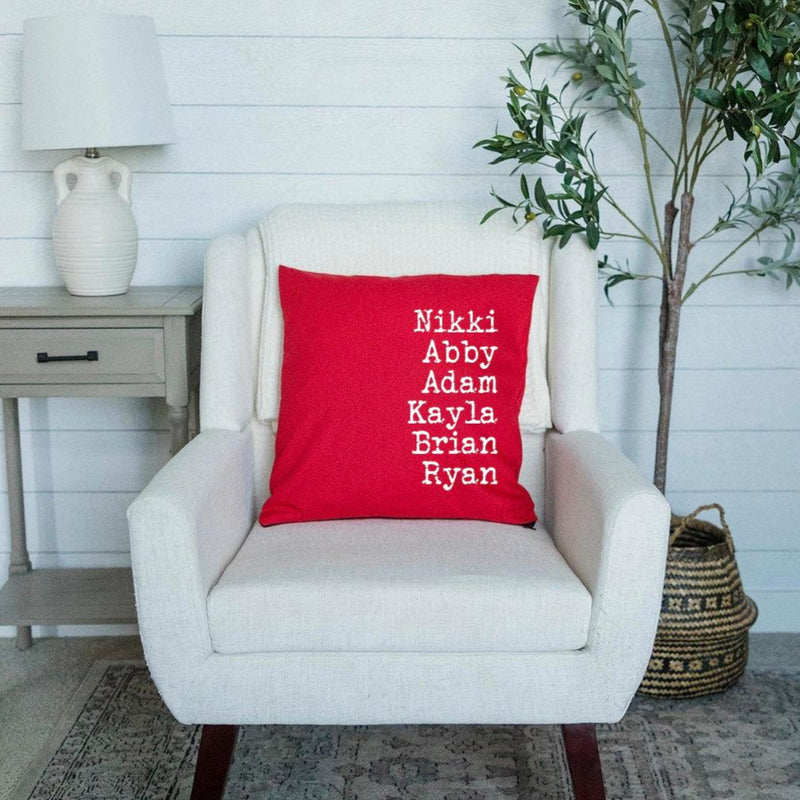 Personalized Family Names Colored Throw Pillow Covers -  - Wingpress Designs