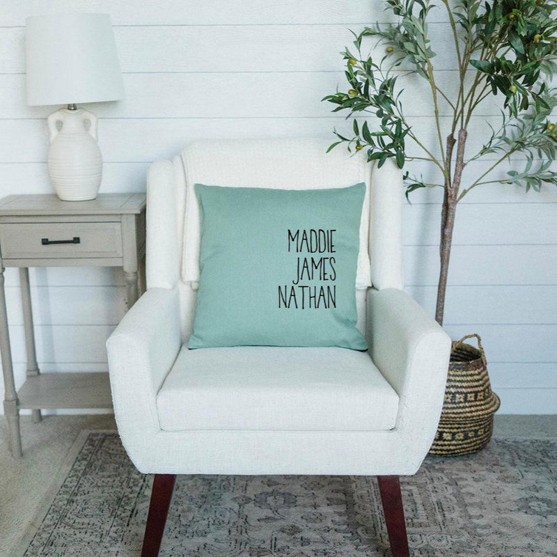 Personalized Family Names Colored Throw Pillow Covers -  - Wingpress Designs