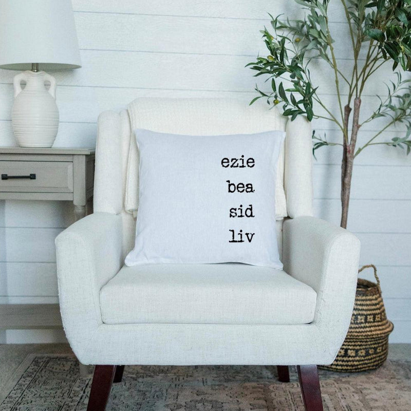 Personalized Family Names Colored Throw Pillow Covers -  - Wingpress Designs