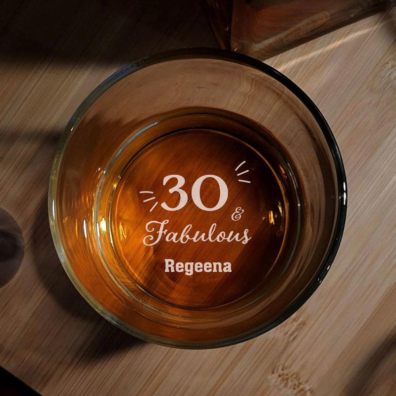 Personalized Fabulous Birthday Lowball Glass - Bottom -