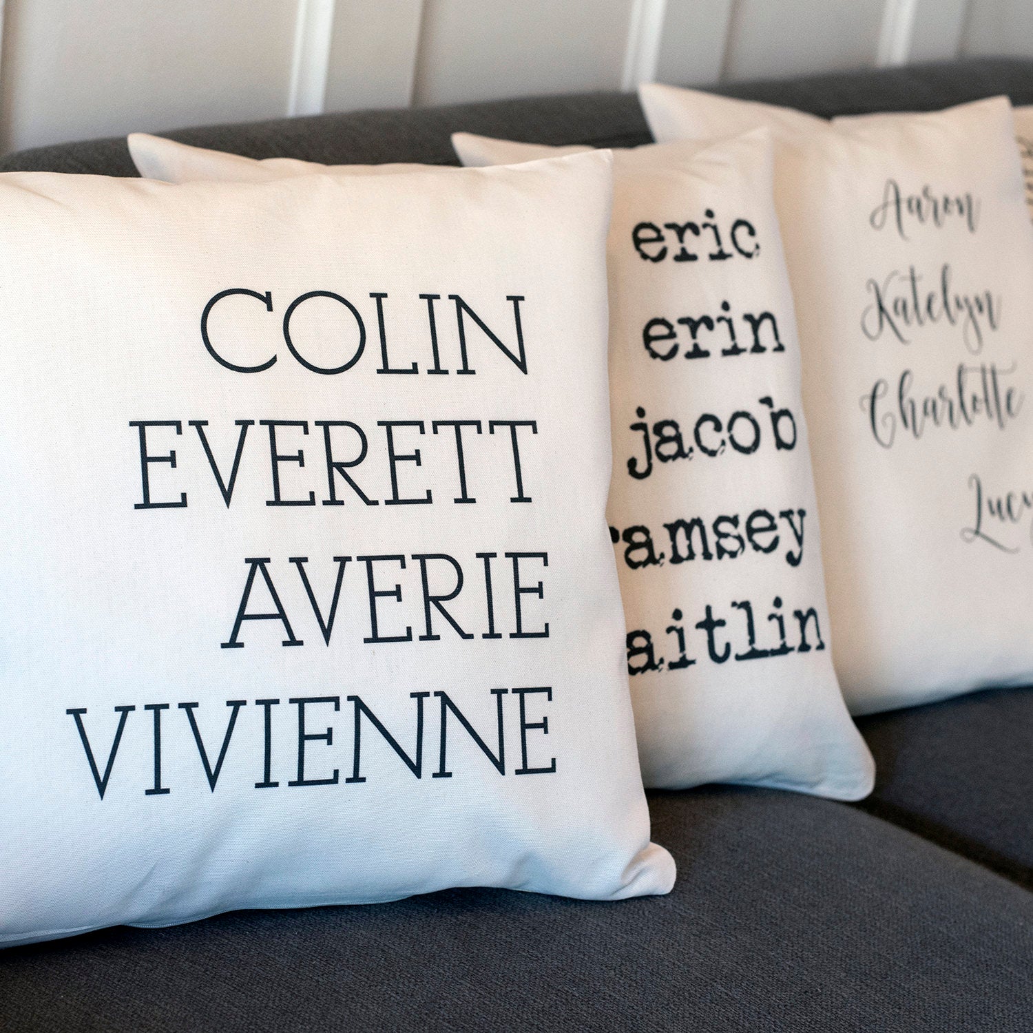 Family Names Personalized Throw Pillow Cover -  - Wingpress Designs