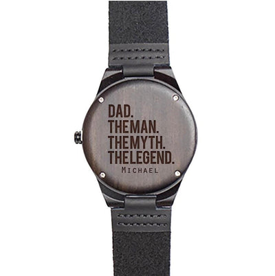 Personalized Father's Day Dark Brown Wooden Wrist Watch -  - Completeful