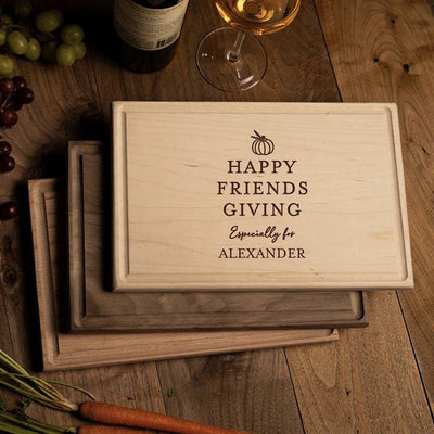 Personalized 11x17 Friendsgiving Cutting Board with Grooves -