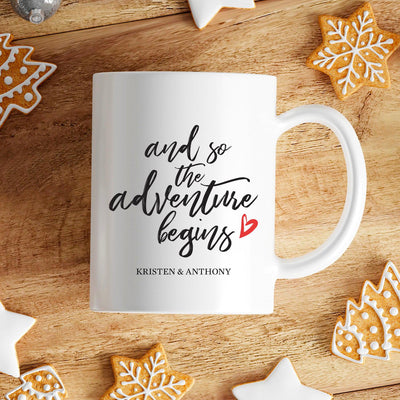 Personalized And So The Adventure Begins Mugs -