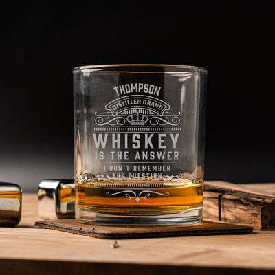 Custom Whiskey Is The Answer Lowball Glasses -