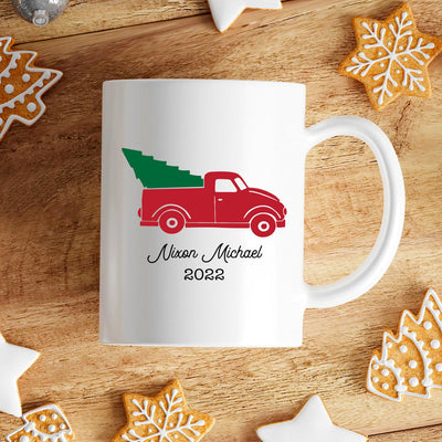 Personalized Truck Christmas Tree Mugs -
