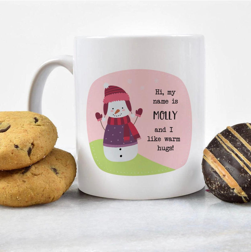 Personalized Kids Snowman Hot Chocolate Mugs -