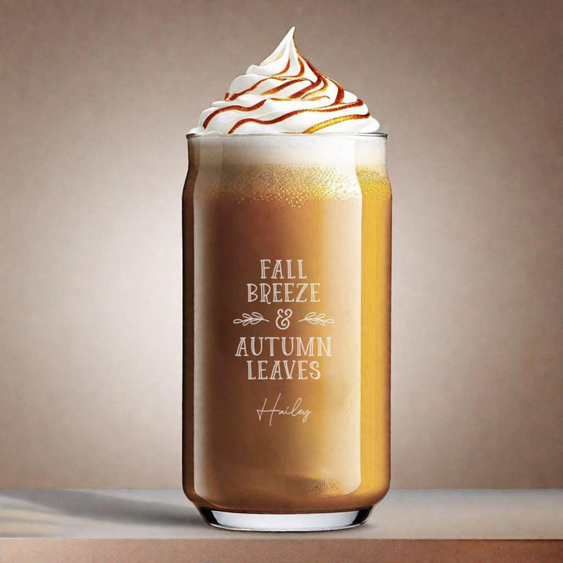 Personalized Fall Glass Can - 16oz -  - JDS
