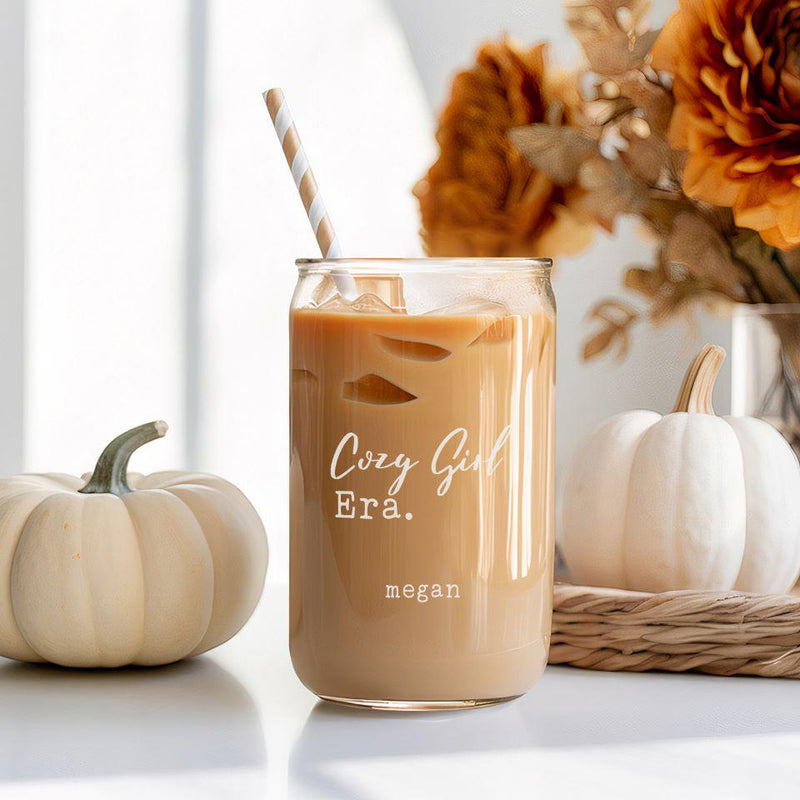 Personalized Fall Glass Can - 16oz -  - JDS
