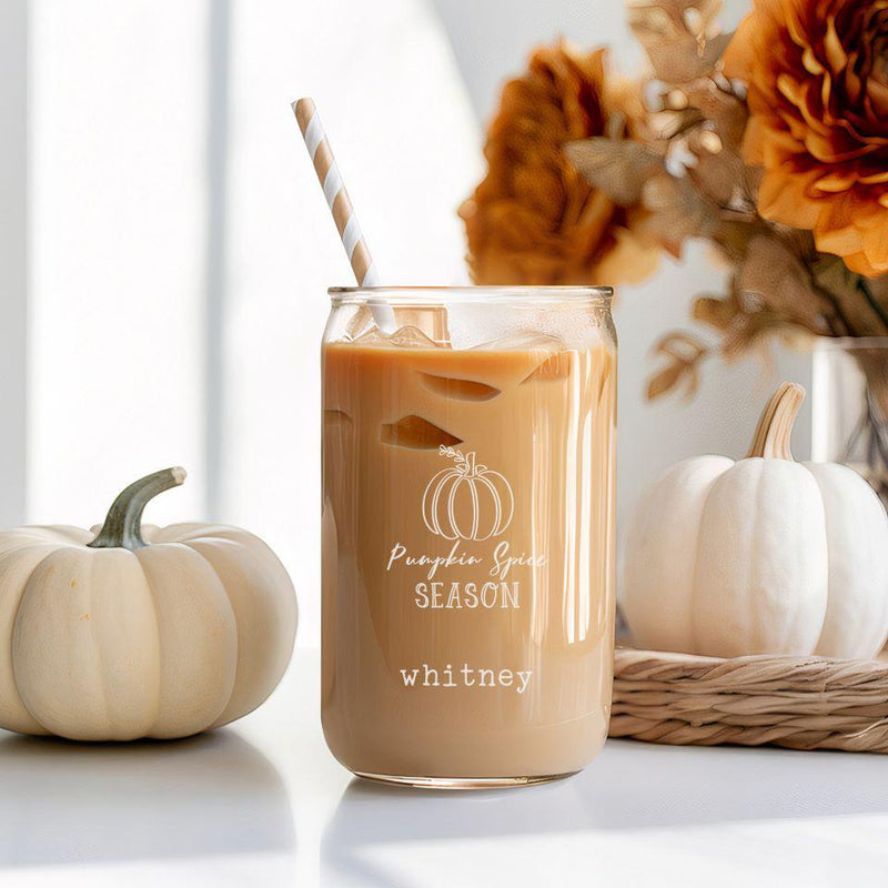 Personalized Fall Glass Can - 16oz -  - JDS