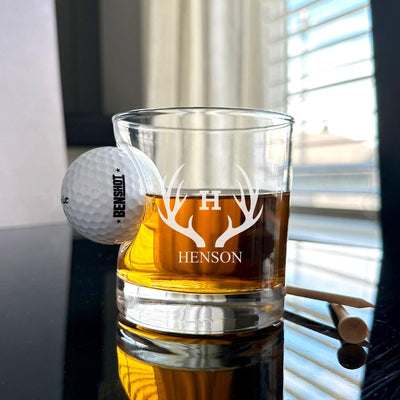 Personalized Golf Ball Lowball Whiskey Glass -  - JDS