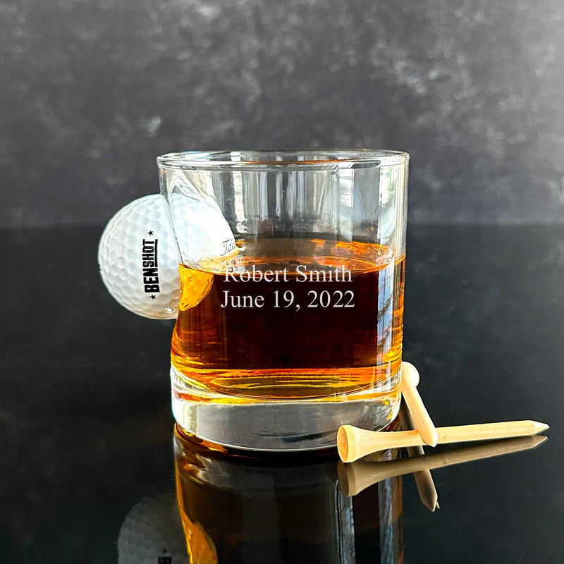 Personalized Golf Ball Lowball Whiskey Glass – A Gift Personalized