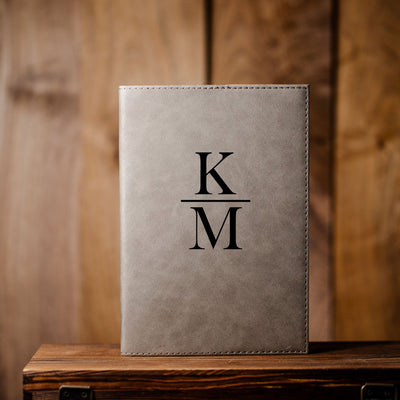 Personalized Grey Vegan Leather Journals -