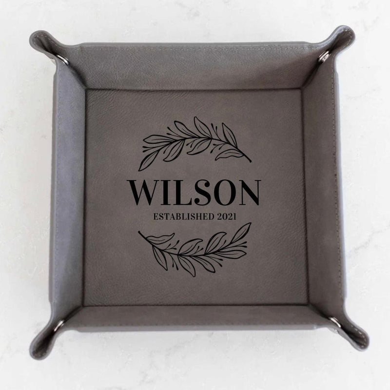 Personalized Gray Snap Up Tray -