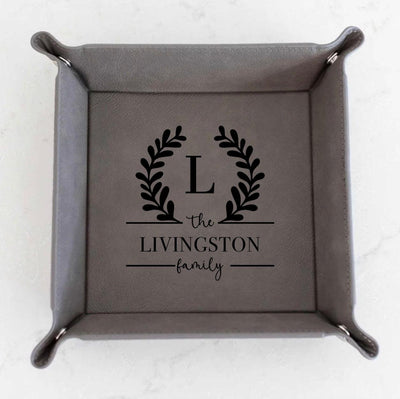 Personalized Gray Snap Up Tray -