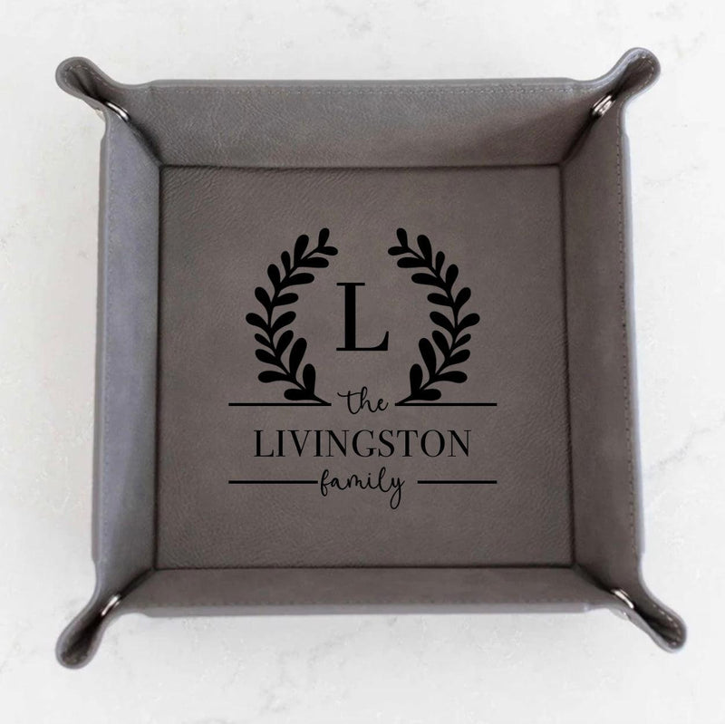 Personalized Gray Snap Up Tray -