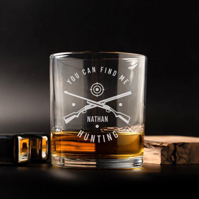 Personalized Hunting Lowball Whiskey Glasses -