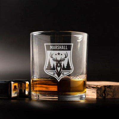 Personalized Hunting Lowball Whiskey Glasses -