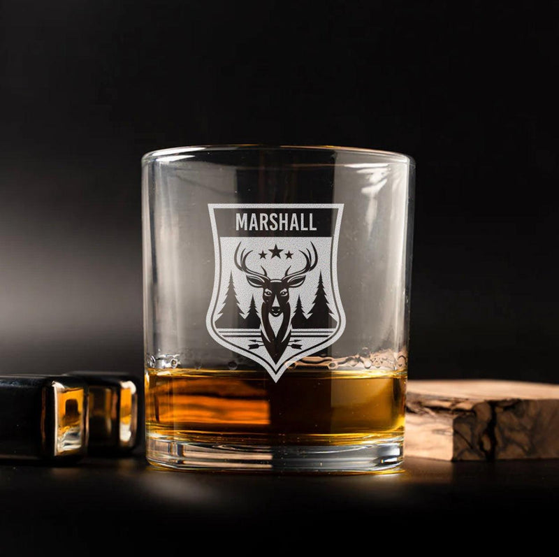 Personalized Hunting Lowball Whiskey Glasses -