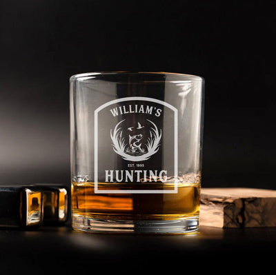 Personalized Hunting Lowball Whiskey Glasses -