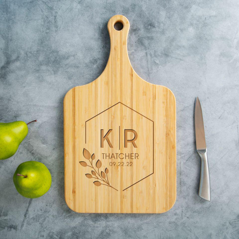 Personalized Handled Wood Serving Boards - XL -  - Qualtry