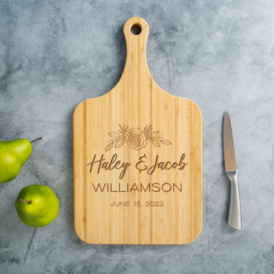 Personalized Handled Wood Serving Boards - XL -  - Qualtry