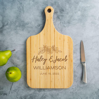 Personalized Handled Wood Serving Boards - XL -  - Qualtry