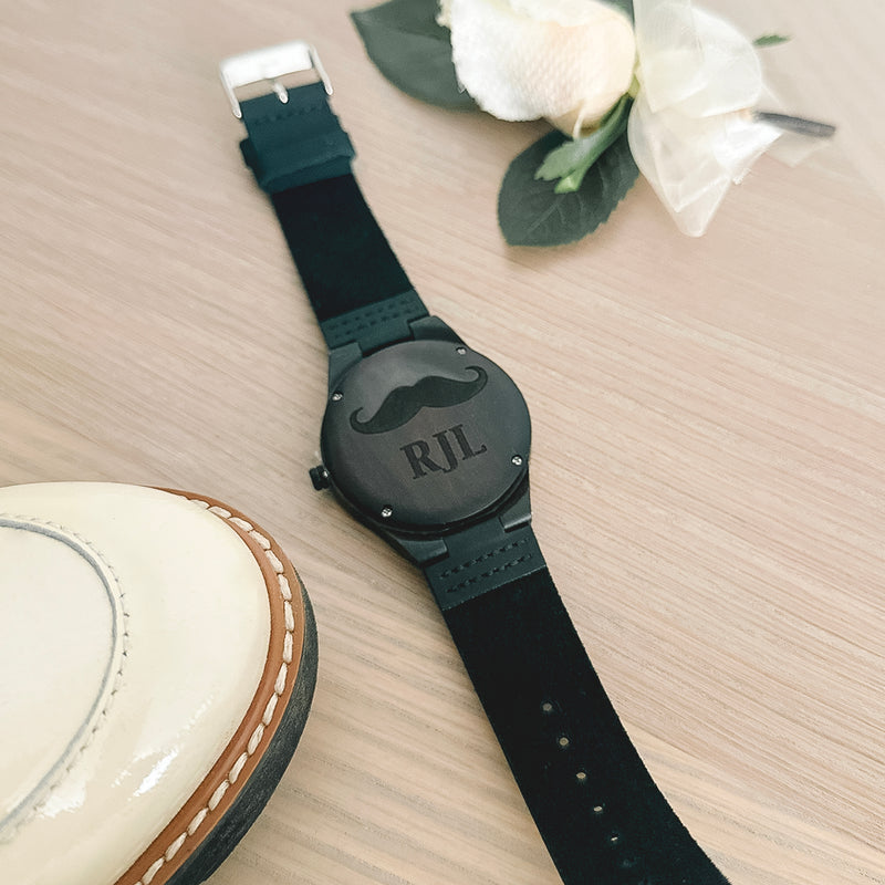 Personalized Dark Brown Wooden Wrist Watch -  - Completeful