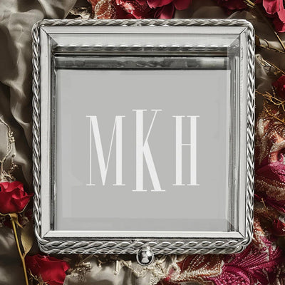 Personalized Engraved Glass Jewelry Box -