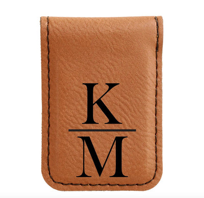 Personalized Leather Money Clip -