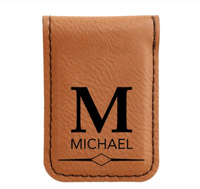 Personalized Leather Money Clip -
