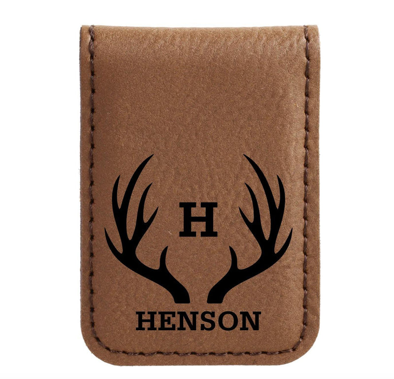 Personalized Leather Money Clip -