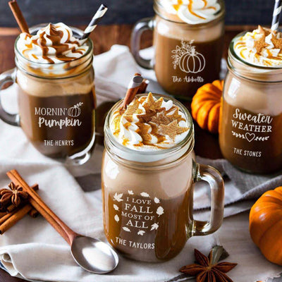 Personalized Fall Mason Jar Glasses -  - Qualtry