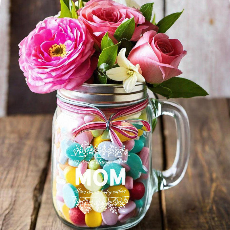 Personalized Mason Jar Vases for Mom -  - Lazerworx