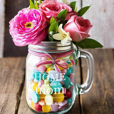 Personalized Mason Jar Vases for Mom -  - Lazerworx