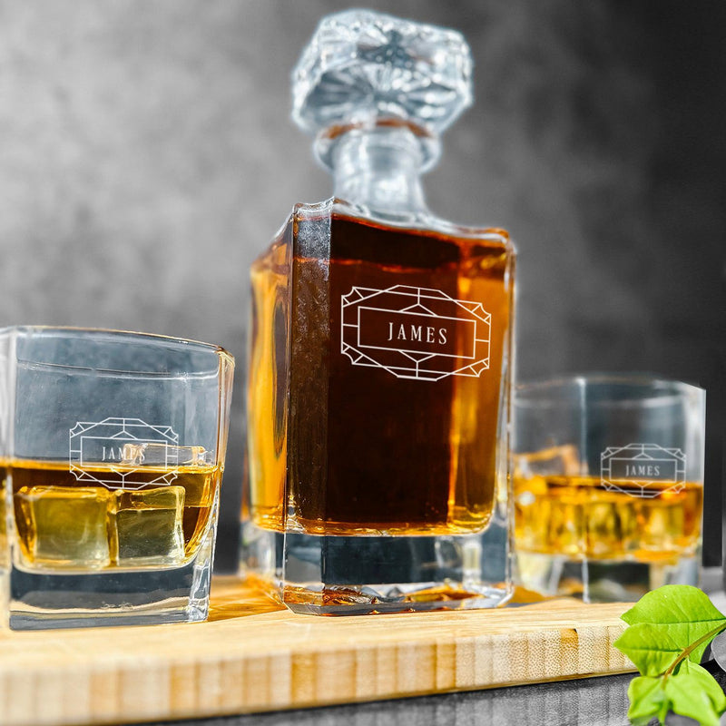 Personalized Square Rocks Glasses - Modern Designs -  - Completeful