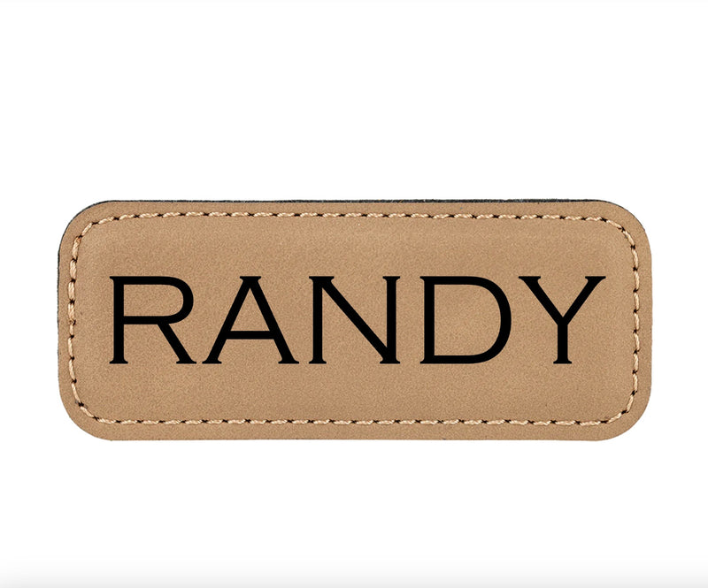 Personalized Vegan Leather Badge with Magnet -