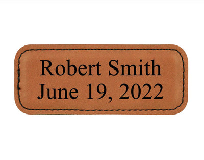 Personalized Vegan Leather Badge with Magnet -