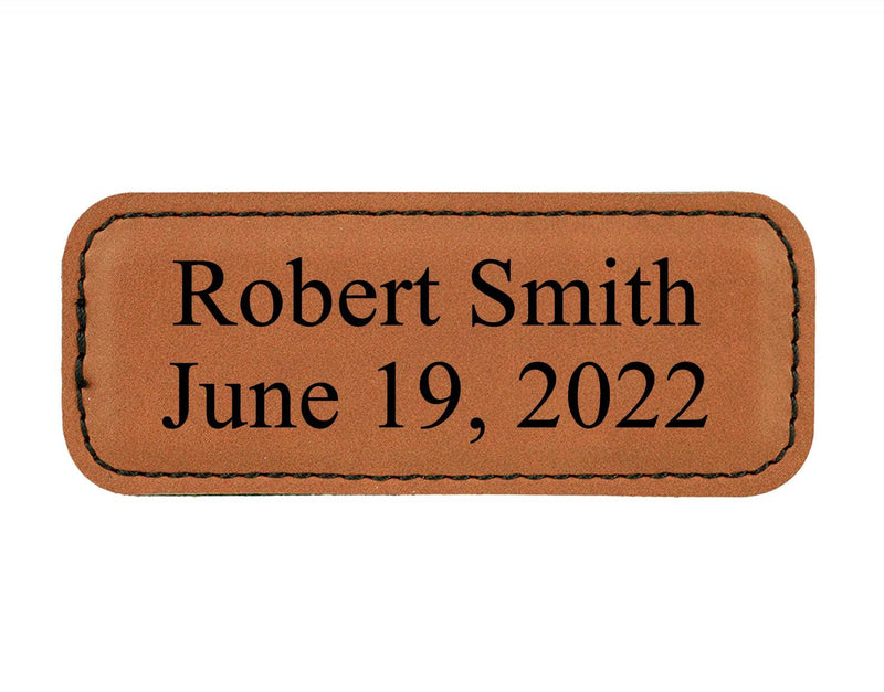 Personalized Vegan Leather Badge with Magnet -