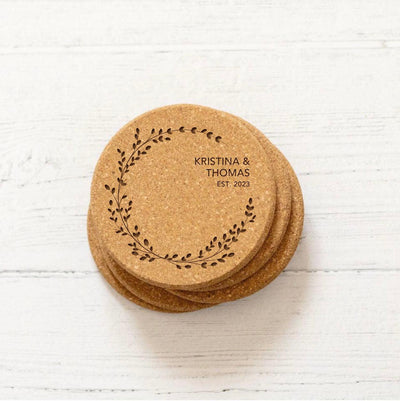 Personalized Wedding Cork Coasters -