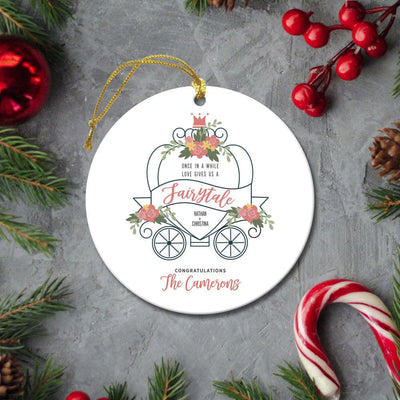 Personalized Fairytale Carriage Christmas Ornament -