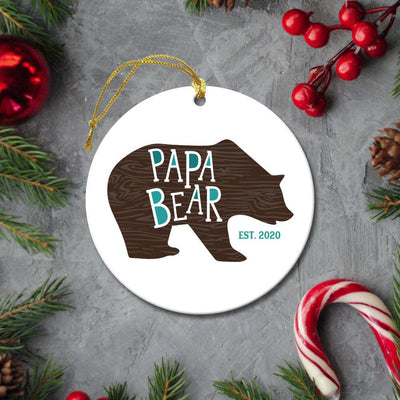 Personalized Papa Bear Christmas Ornament -