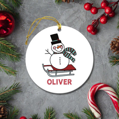 Personalized Snowman Christmas Ornament -