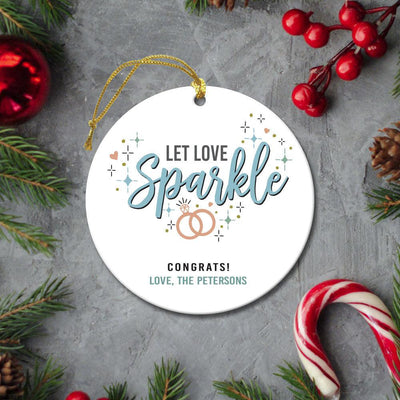 Personalized Let Love Sparkle Christmas Ornament -