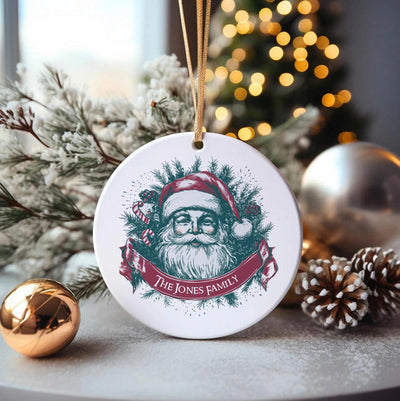 Personalized Santa Vintage Christmas Ornament -