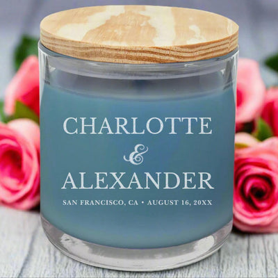 Personalized Wedding Couples Scented Candles -