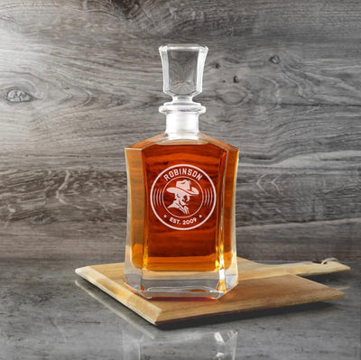 Personalized Western Whiskey Decanters -