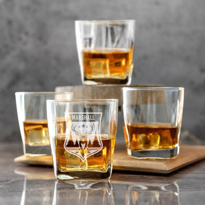 Personalized Hunting Square Rocks Glass -