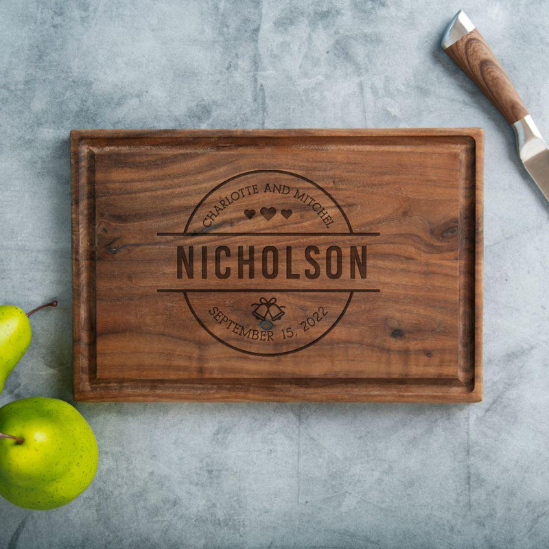 Personalized Walnut Cutting Boards with Juice Grooves -  - Qualtry