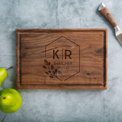 Personalized Walnut Cutting Boards with Juice Grooves -  - Qualtry
